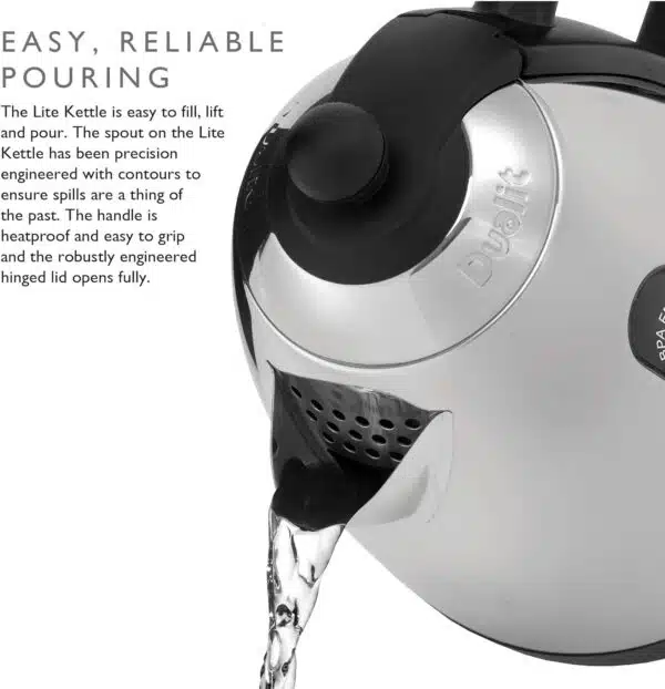 Dualit DA7201 1.5L Cordless Jug Kettle - Black and Stainless Steel - Image 5
