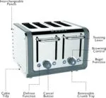 Dualit Da4526 4 Slot Architect Toaster with Labeled Features Like Defrost and Bagel Functions