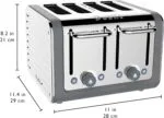 Dualit Da4526 4 Slot Architect Toaster in Grey Showing Size Dimensions