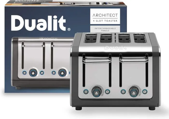 Dualit Da4526 4 Slot Architect Toaster in Grey with Box