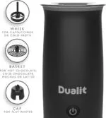 Dualit Da8414 Milk Frother and Hot Chocolate Maker with Labeled Whisk Basket and Cap Attachments