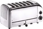 Dualit Da0144 6 slot Polished Stainless Steel Toaster on a White Background