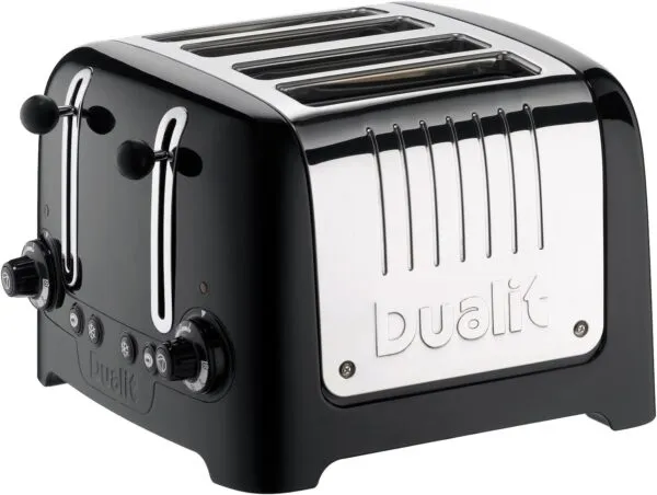 Dualit DA6205 4 Slice Lite Toaster High Gloss Black: Stylish and Efficient