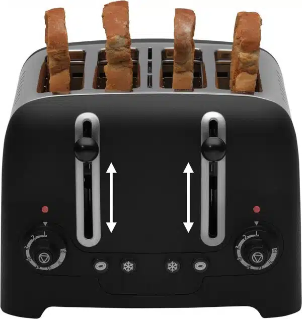 Dualit DA6205 4 Slice Lite Toaster High Gloss Black: Stylish and Efficient - Image 4