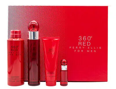 Perry Ellis 360 Red for Men Gift Set 100ml EDT + 90ml Shower Gel + 200ml Deodorant Spray + Mini 7ml EDT
