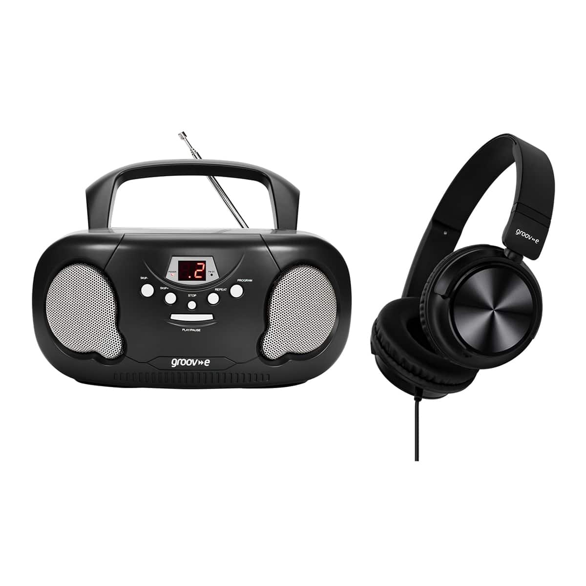 GROOV-E RETRO SERIES PERSONAL PORTABLE CD PLAYER WALKMAN - BLACK - GVPS110/BK 50