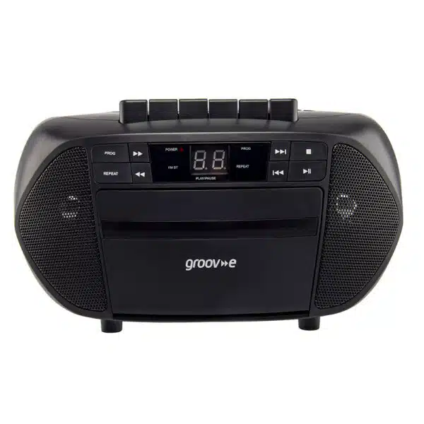 Groov-e GVPS833/BK Traditional Boombox Portable CD & Cassette Player with Radio - Black - Image 4