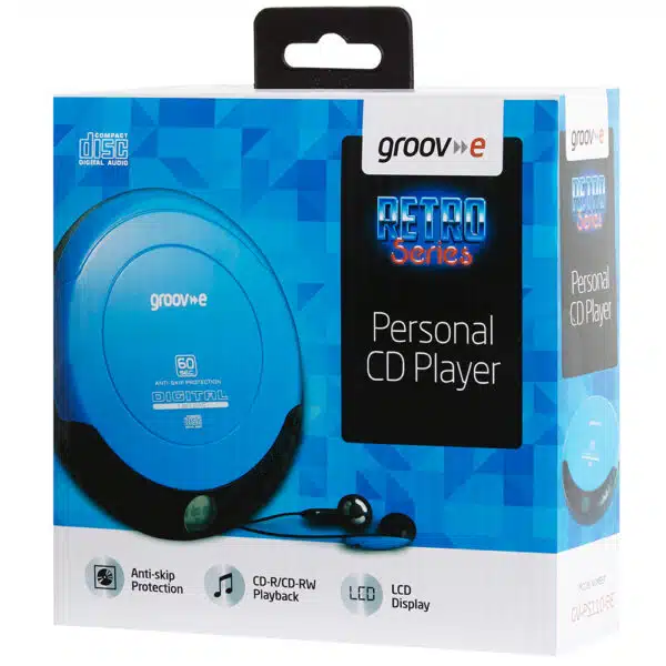 Groov-e GVPS110BE Retro Series Personal CD Player - Blue - Image 3