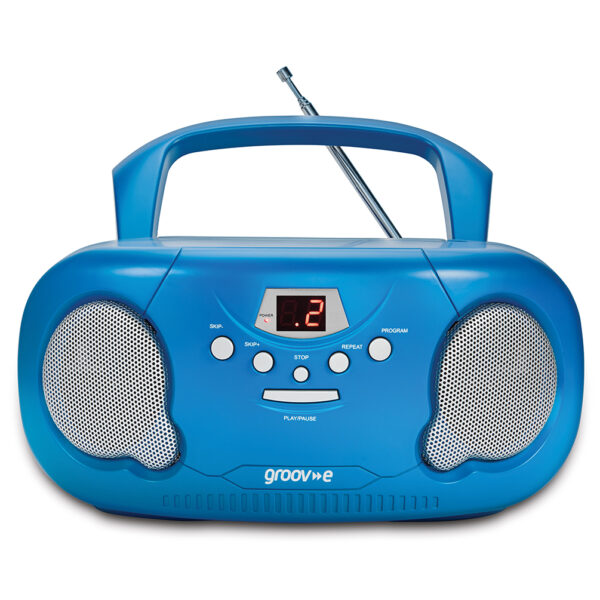 Groov-e GVPS733CD10/BE Original Boombox Portable CD Player & Radio Blue with Chidrens Stories CD - Image 2