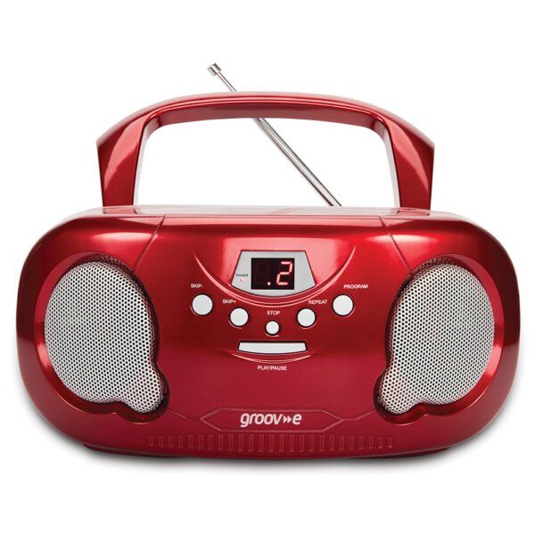 Groov-e GVPS733/RD Original Boombox Portable CD Player with Radio - Red