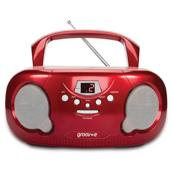 Groov-e GVPS733CD10/RD Original Boombox Portable CD Player & Radio Red with Chidrens Stories CD - Image 3