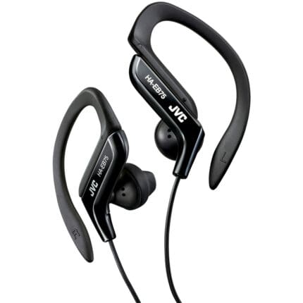 JVC HAEB75/BLACK Sports Earphones with Adjustable Clip - Black