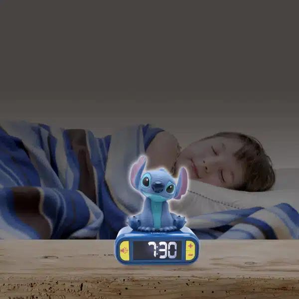Lexibook RL800D 3D Disney Stitch Childrens Clock with Night Light - Image 4