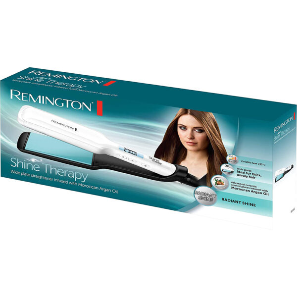 Remington S8550 Shine Therapy Wide Plate Ceramic Hair Straightener - Image 2