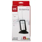 One for All Sv9405 Tiltable Indoor Antenna Packaging Highlighting Features Like Hd Compatibility and Passive Filter