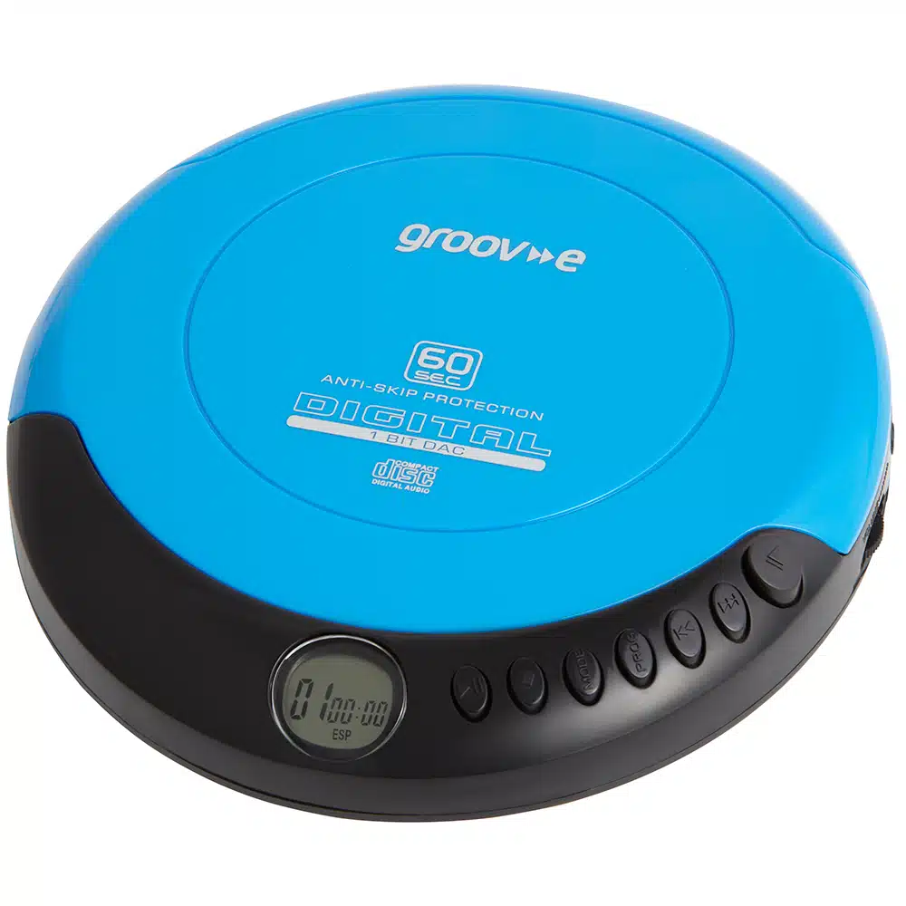Groov-e Retro Series Personal CD Player - Blue Groov-e GVPS110/BE Retro Series Personal CD Player - Blue - Image 1