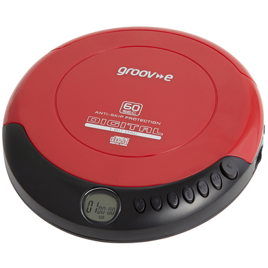 Groov-e GVPS110/RD Retro Series Personal CD Player - Red