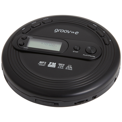 Groov-e GVPS210/BK Retro Series Personal CD Player with FM Radio - Black