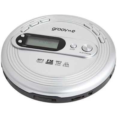 Groov-e GVPS210/SR Retro Series Personal CD Player with FM Radio - Silver