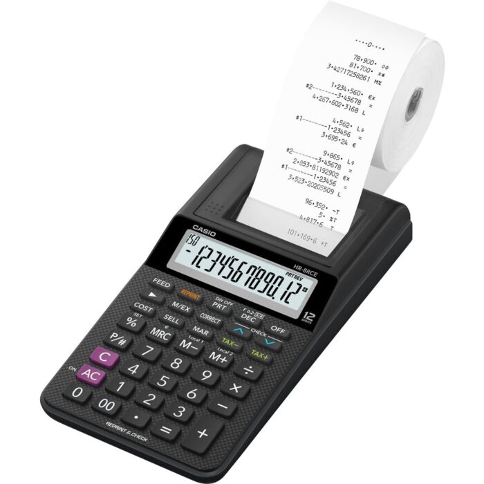 Casio HR8RCE Compact 12 Digit Display Printing Calculator