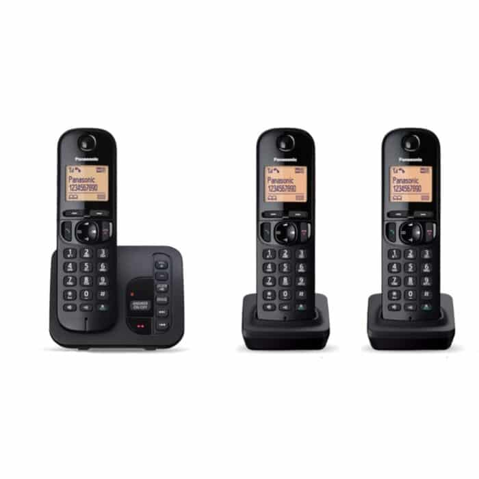 Panasonic KXTGC223EB Digital Cordless Answer Phone with Nuisance Calls Block Triple - Black