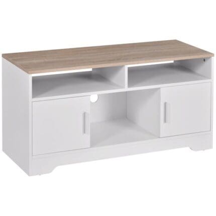 Homcom Home Office 42" TV Stand Storage Unit w/ Cabinets Shelves Living Room