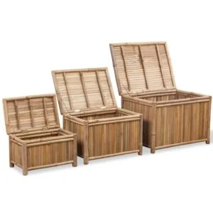 vidaXL Storage Boxes 3 pcs Bamboo: Rustic and Durable