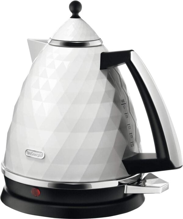 Delonghi KBJ3001 Kettle | Brillante | 360* | 3kW | 1.7L | White - Stylish and Efficient