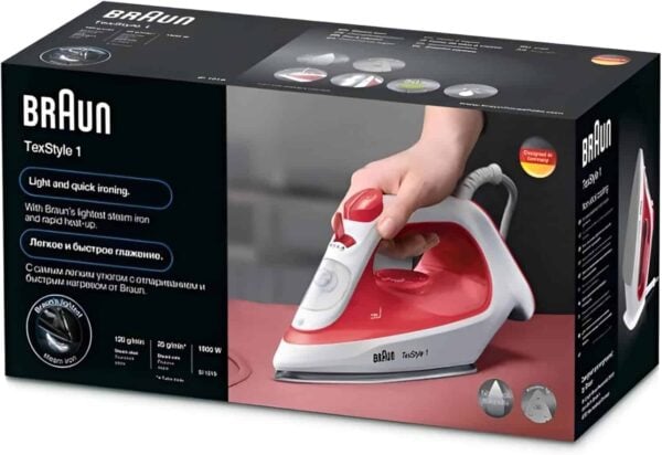 Braun SI1019RD Iron | 25g/min Steam | 1900W | TexStyle1 - Image 5