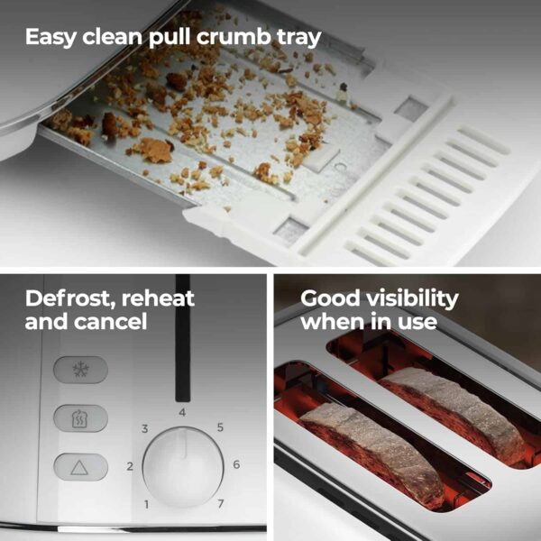 Kenwood TCP05.A0WH Toaster | Abbey Collection - Victorian | 2 Slice White - Image 4