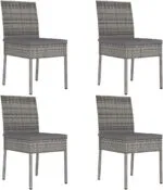 Vidaxl Garden Dining Chairs 4 Pcs Poly Rattan Grey