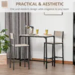 Homcom Table and Bar Stool Set with Metal Frame and Mdf Top Displayed in a Stylish Room Setting
