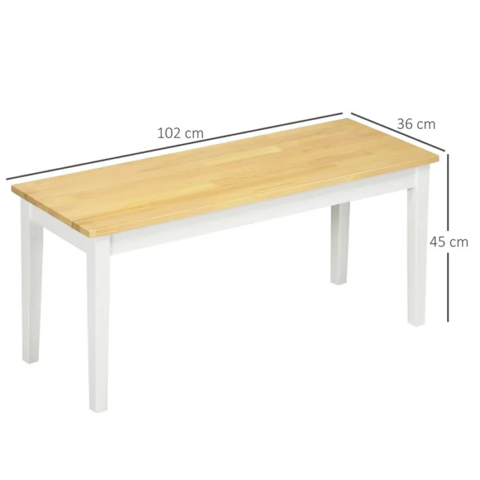 Wooden Bench for 2 People Ideal for Kitchens or Dining Rooms Natural Wood Effect