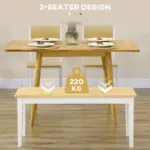 Wooden Bench Indoors Seating for Kitchen or Dining Natural Wood Effect Sturdy and Elegant