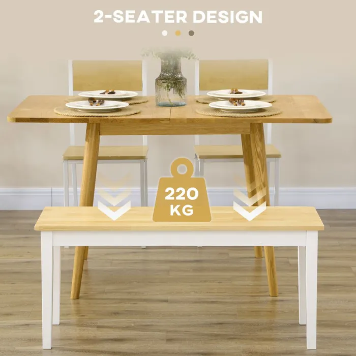 Wooden Bench Indoors Seating for Kitchen or Dining Natural Wood Effect Sturdy and Elegant