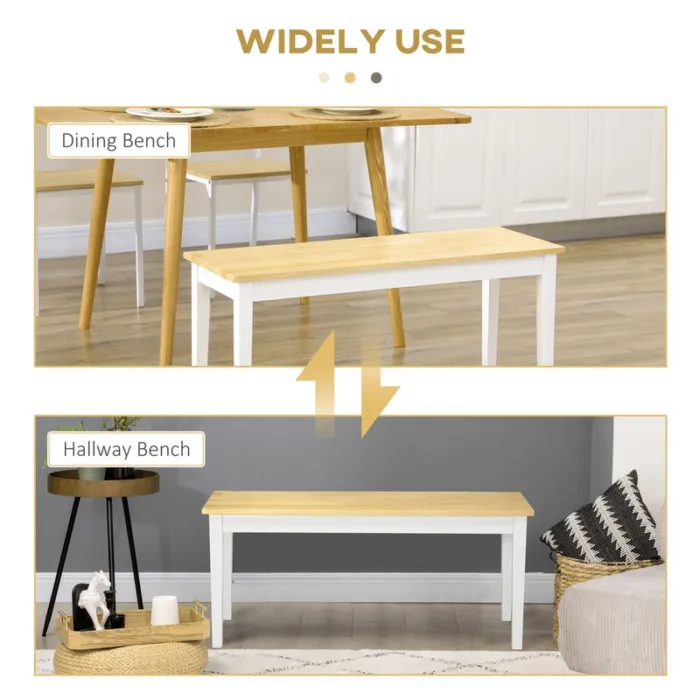 Wooden Bench Indoors Used As a Dining and Hallway Seat Showcasing Versatility in Natural Wood Effect