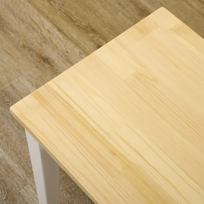 Close up View of a Homcom Dining Bench Wooden Showcasing the Natural Wood Effect Perfect for Indoor Use