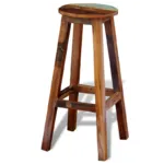 Vidaxl Bar Stool Made of Solid Reclaimed Wood with Multi color Top and Sturdy Legs