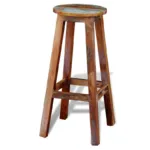 Vidaxl Bar Stool Made of Solid Reclaimed Wood with Rustic Multicolored Finish