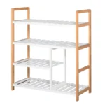 Homcom 4 tier Shoe Rack Simple Home Storage Wood Frame Boot Compartment Home