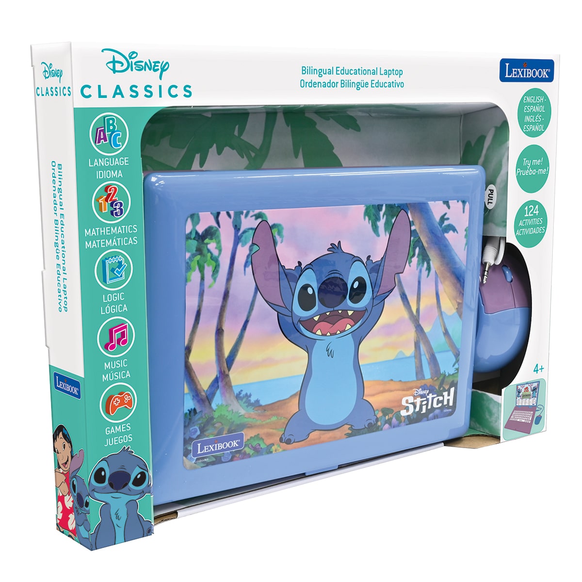 Lexibook JC598DI2 Disney Stitch Bilingual Educational Laptop with 124 ...