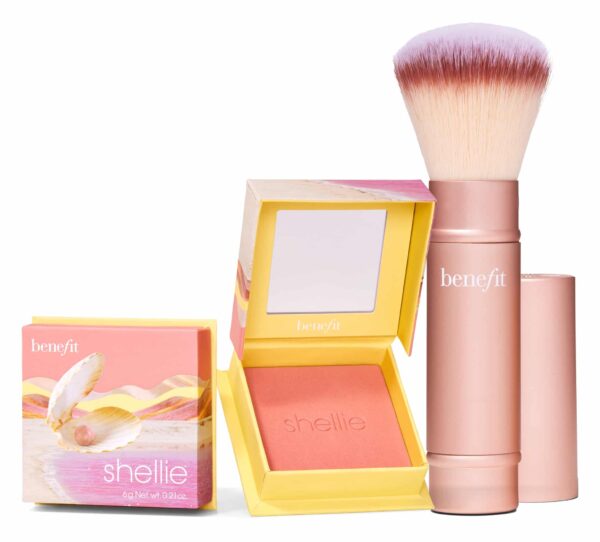Benefit Shellie Blush Cheek-End Getaway Set 6g Shellie Blush + Multitasking Brush - Image 2