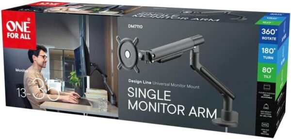 One For All DM7110 Design Line Single Monitor Mount - Titanium - Image 10