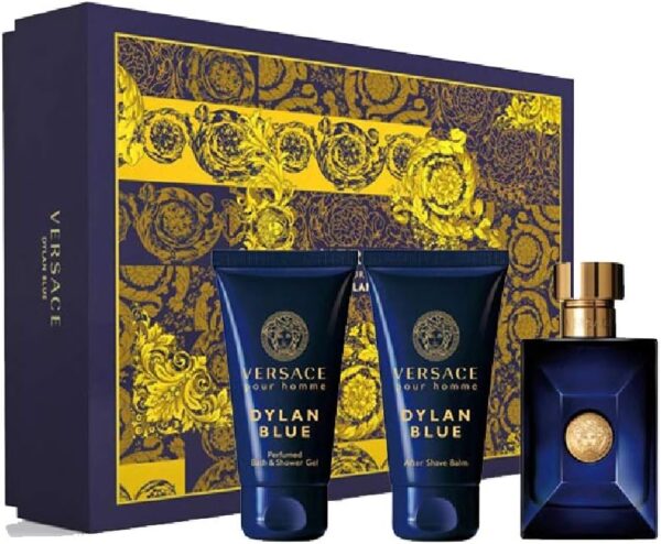 Versace Pour Homme Dylan Blue Gift Set 50ml EDT + 50ml Aftershave Balm + 50ml Perfumed Bath & Shower Gel