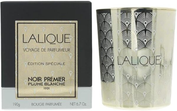Lalique Candle 190g - Noir Premier Plume Blanche 1901
