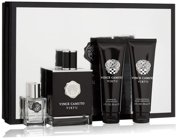 Vince Camuto Virtu Gift Set 100ml EDT + 15ml EDT + 90ml Aftershave Balm + 90ml Shower Gel - Image 2
