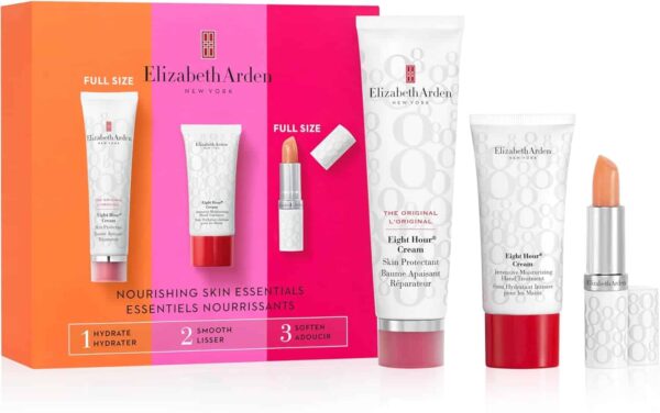Elizabeth Arden Eight Hour Nourishing Skin Essentials Gift Set 50ml Cream Skin Protectant + 30ml Cream Intensive Moisturizing Hand Treatment + 3.7g Cream Lip Protectant Stick SPF15