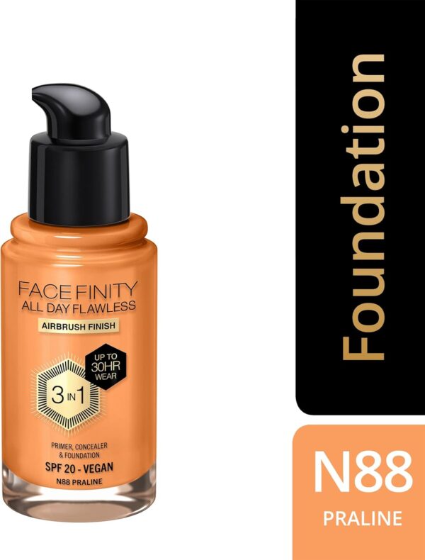Max Factor Facefinity All Day Flawless 3 in 1 Foundation SPF20 30ml - 88 Praline - Image 2