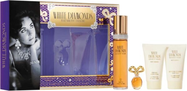 Elizabeth Taylor White Diamonds Gift Set 50ml EDT + 50ml Body Lotion + 50ml Body Wash + 10ml EDT
