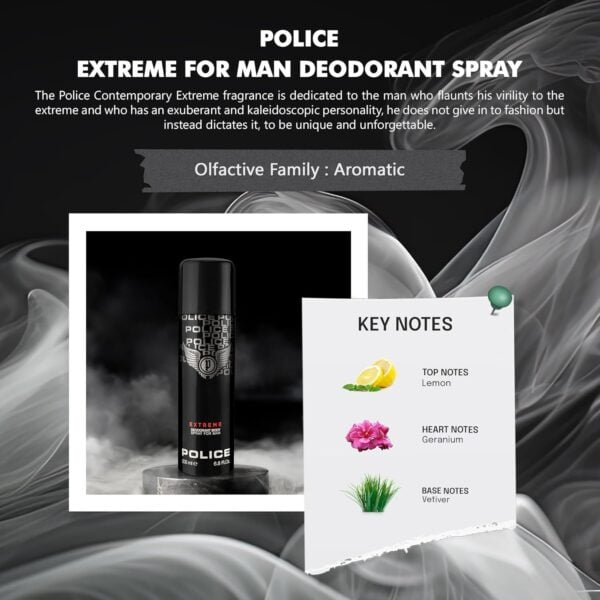 Police Extreme Deodorant Spray 200ml - Image 3